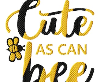 Bee Machine Embroidery Design, Eight Sizes Included, Instant Download. Baby Collection.
