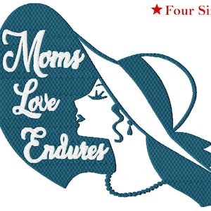 Moms Love Machine Embroidery Design, Four Sizes Included, Instant Download