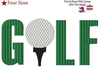 Golf Ball Word Machine Embroidery Design, Four Sizes Included, Instant Download. Great Dad And Grandpa Gifts!