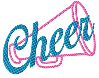 Cheer Props Machine Embroidery Design, Eight Sizes Included, Instant Download. School Collection.