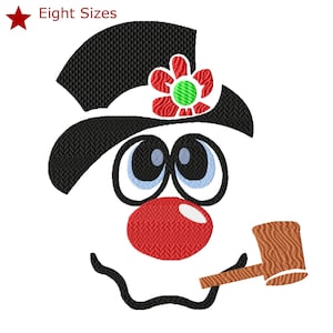 Snowman Machine Embroidery Design, Seven  Sizes Included, Instant Download. Dst, Exp, Hus, Jef, Pec, Pes, Phc, Vp3 and Xxx