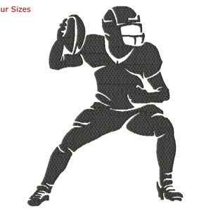 Football Player Machine Embroidery Design, Four Sizes Included, Instant Download