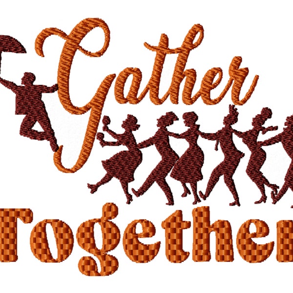 Gather Together People Machine Embroidery Design