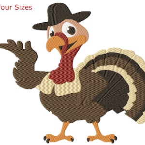 Turkey Server Machine Embroidery Design, Four Sizes Included, Instant Download