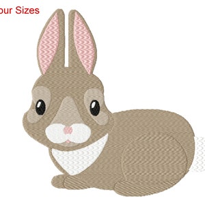 Sweet Bunny Machine Embroidery Design, Four Sizes Included, Instant Download.