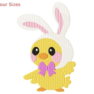 Bunny Chick Machine Embroidery Design, Four Sizes Included, Instant Download