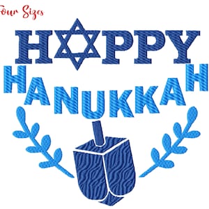 Hannukah Dreidel Stickdatei, Maschinenstickerei, vier Größen inklusive, Instant Download