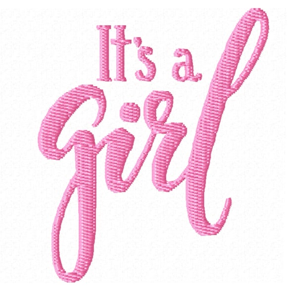 It's A Girl Machine Embroidery Design. Great For Showers or Diaper Bags!