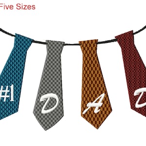 Tie Dad Machine Embroidery Design, Five Sizes Included, Instant Download