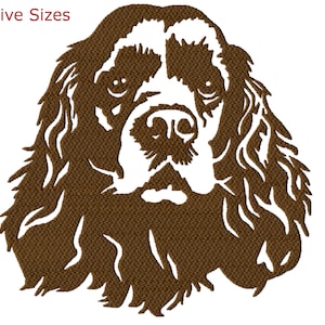 Cocker Spaniel Machine Embroidery Design, Five Sizes Included, Instant Download.