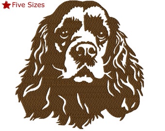 Cocker Spaniel Machine Embroidery Design, Five Sizes Included, Instant Download.