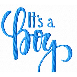 May include: It's a Boy in blue cursive lettering.