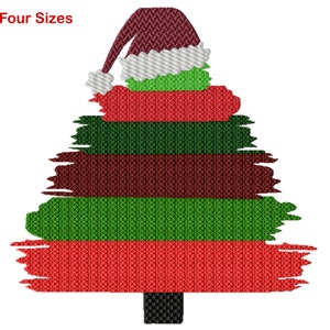 Colored Tree Machine Embroidery Design, Four Sizes Included, Instant Download