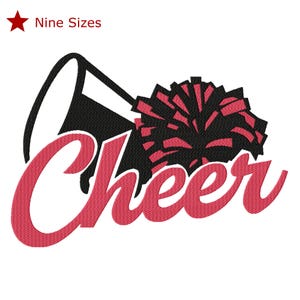 Cheer Machine Embroidery Design, Nine Sizes Included, Use Your Team Colors! Instant Download