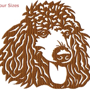Standard Poodle Machine Embroidery Design, Four Sizes Included, Instant Download