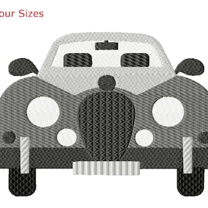 Vintage Car II Machine Embroidery Design, Four Sizes Included, Instant Download