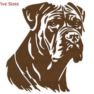 May include: Brown silhouette of a dog's head, with a detailed face and a textured background.