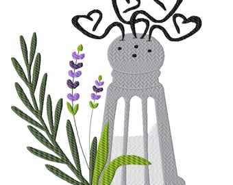 Disegno per ricamo a macchina Rosmarino, Lavanda, Sale e Amore, otto misure incluse, download immediato.