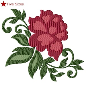 Design de bordado à máquina de rosas texturizadas, cinco tamanhos incluídos, download instantâneo.