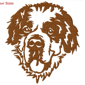 St Bernard Machine Embroidery Design, Four Sizes Included, Instant Download