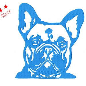 French Bulldog Machine Embroidery Design. Three Sizes Included.