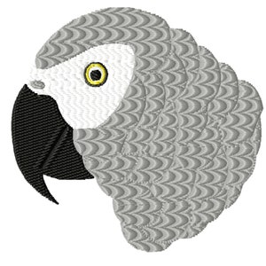 African Gray Parrot Machine Embroidery Design