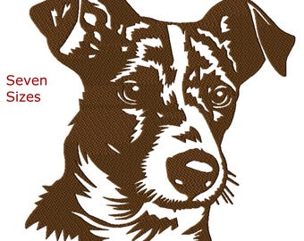 Stickmuster Jack Russell Terrier, sieben Größen enthalten, Sofort-Download