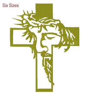 Diseño de bordado a máquina de la cruz de Jesús, seis tamaños incluidos, descarga instantánea