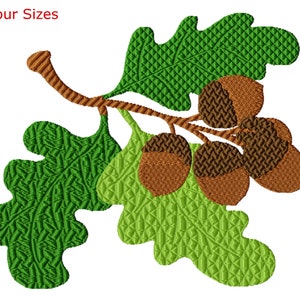 Eggcorn Leaves Machine Embroidery Design, Four Sizes Included, Instant Download