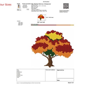 Fall Tree Machine Embroidery Design, Four Sizes - Etsy