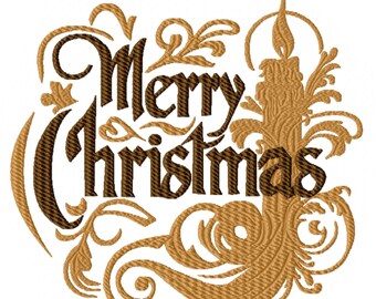 Christmas Candle Machine Embroidery Design, Eight Sizes Included, Instant Download.