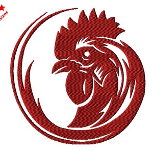 Rooster Circle Machine Embroidery Design Download, Four Sizes Included