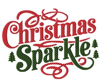 Christmas Sparkle Machine Embroidery Design, Eight Sizes Included, Instant Download.