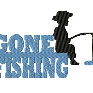 Gone Fishing Boy Machine Embroidery Design