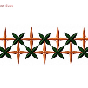 Diseño de bordado a máquina de encaje Star Point. Elige tus colores. Incluye cuatro tamaños. ¡Un diseño de toalla espectacular!