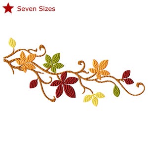 Diseño de bordado a máquina Fall Branch II, siete tamaños incluidos, descarga instantánea.