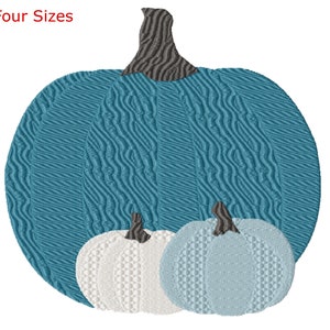 Textured Pumpkins Machine Embroidery Design, Four Sizes Included, Instant Download