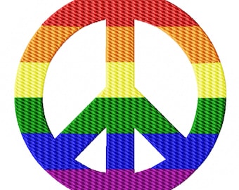 Peace Pride Machine Embroidery Design, Eight Sizes Included, Instant Download.