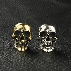 真鍮製スカルコンチョ、革細工用装飾、革製装飾品、ベルト、サドルブランケット、帽子、財布、工芸品に取り付けるためのスクリューバック