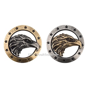 Mosiężne Conchos Śruba z tyłu Skórzane Concho Eagle Hawk Złącza Guziki nitowe do paska torby Ubrania Vintage Concho 2 szt