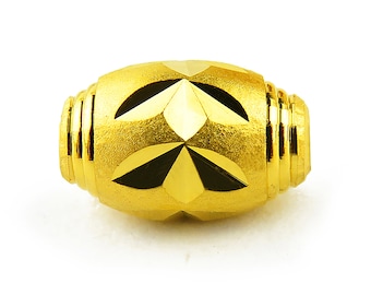 24K Pure Gold Barrel Bead - Barrel Spacer Beads - Gold Drum Beads - Gold Barrel Spacers - 999 Gold for Bracelet Necklace - Jewelry Beads