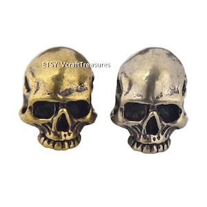 Skull Beads Jewelry Making Paracord Handmade Unique Design Brass for Necklace Bracelets