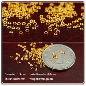 24K Pure Gold Spacer Beads - 999 Gold Beads - Glossy Rondelle Bead - Flat Round Spacer - Gold Beads for Bracelets - For Jewelry Making image 5