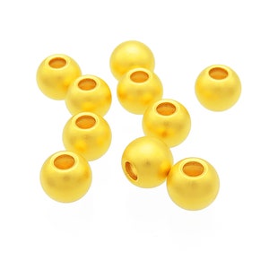 Matgouden kralen - 999 puur gouden kraal - gouden ronde kraal - matgouden kralen - ronde losse kralen - doe-het-sieraden maken - één kraal
