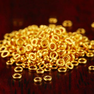 24K Pure Gold Spacer Beads - 999 Gold Beads - Glossy Rondelle Bead - Flat Round Spacer - Gold Beads for Bracelets - For Jewelry Making image 3