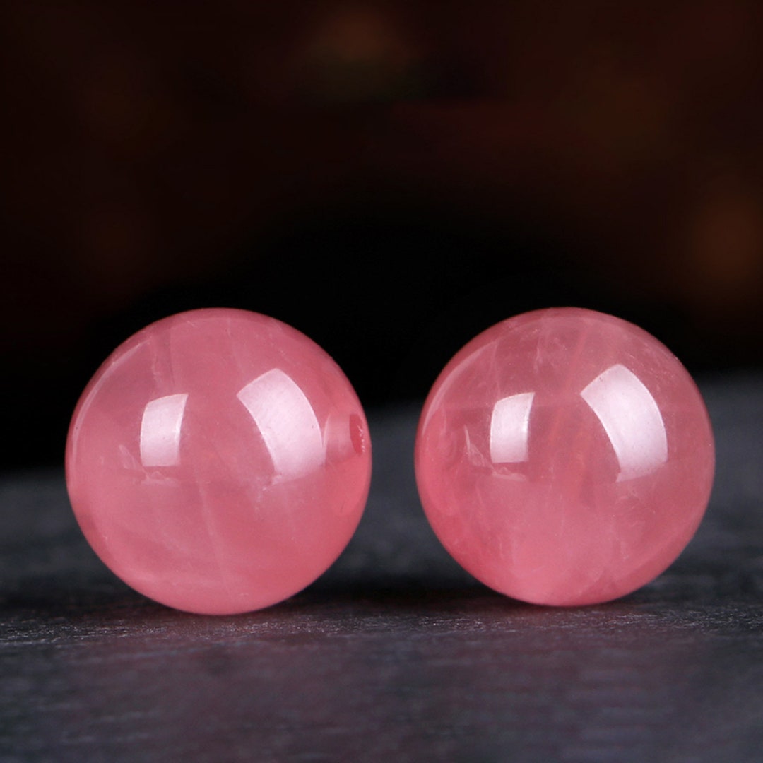 Natural Madagascar Pink Crystal Beads Pink Round Beads High Quality