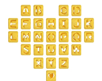 999 Pure Gold Letter Bead - Gold Alphabet Beads - Flash Charm Beads - Micro Pave Charm for Bracelet - Name Beads - Choose Your Letter Bead