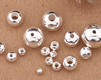 10 Perline Distanziali Per Anelli In Argento Sterling 925 | Diametro 8mm X 3mm | Foro 5,5mm Per Anelli Regolabili