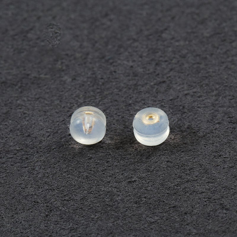 18K Gold Silicone Earring Backs Stoppers - Ear Stud Back
