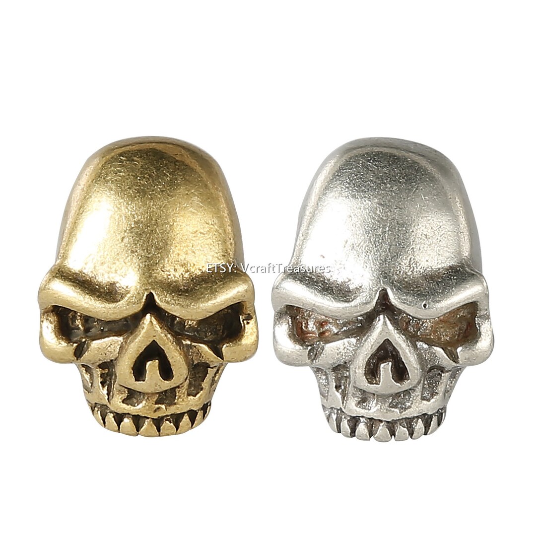 Brass Skull Warrior Conchos - Screw Back Leather Craft Connectors For Biker Gear
